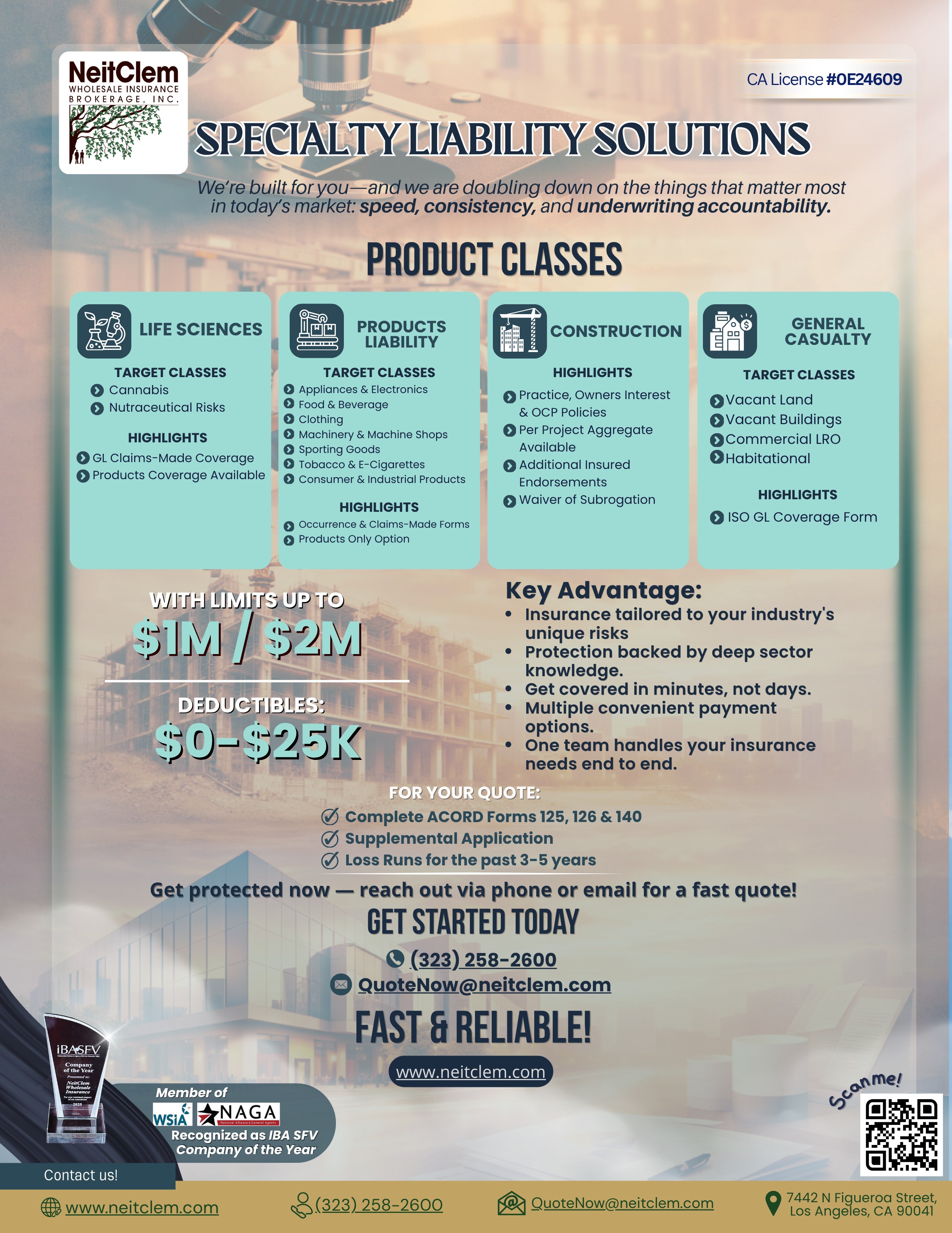 Specialty Liability Solutions promotional poster